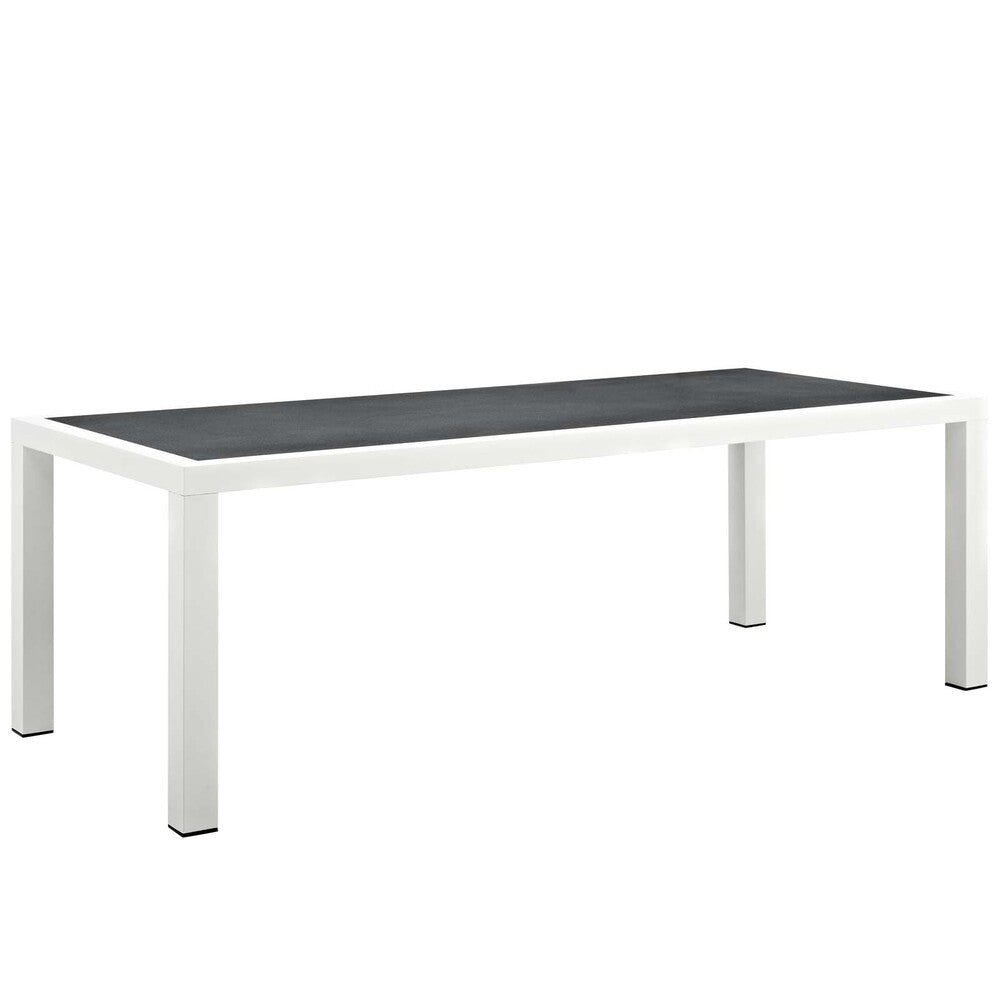 EEI-3052-WHI-GRY Stance 90.5" Outdoor Patio Aluminum Dining Table by Modway