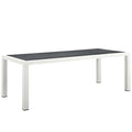 Modway EEI-3052-WHI-GRY Stance 90.5" Outdoor Patio Aluminum Dining Table White Gray