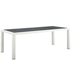 Modway EEI-3052-WHI-GRY Stance 90.5" Outdoor Patio Aluminum Dining Table White Gray