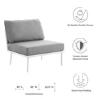 EEI-5568-WHI-GRY Stance Outdoor Patio Aluminum Armless Chair by Modway