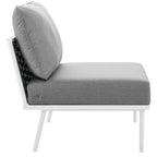 EEI-5568-WHI-GRY Stance Outdoor Patio Aluminum Armless Chair by Modway