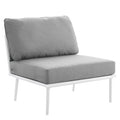 Modway EEI-5568-WHI-GRY Stance Outdoor Patio Aluminum Armless Chair White Gray