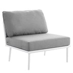 Modway EEI-5568-WHI-GRY Stance Outdoor Patio Aluminum Armless Chair White Gray
