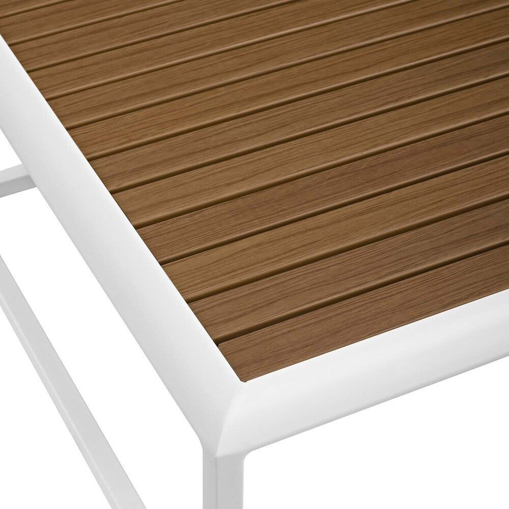 EEI-3021-WHI-NAT Stance Outdoor Patio Aluminum Coffee Table by Modway