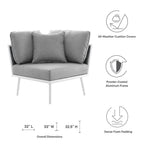 EEI-5567-WHI-GRY Stance Outdoor Patio Aluminum Corner Chair by Modway