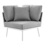 EEI-5567-WHI-GRY Stance Outdoor Patio Aluminum Corner Chair by Modway
