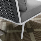 EEI-5567-WHI-GRY Stance Outdoor Patio Aluminum Corner Chair by Modway