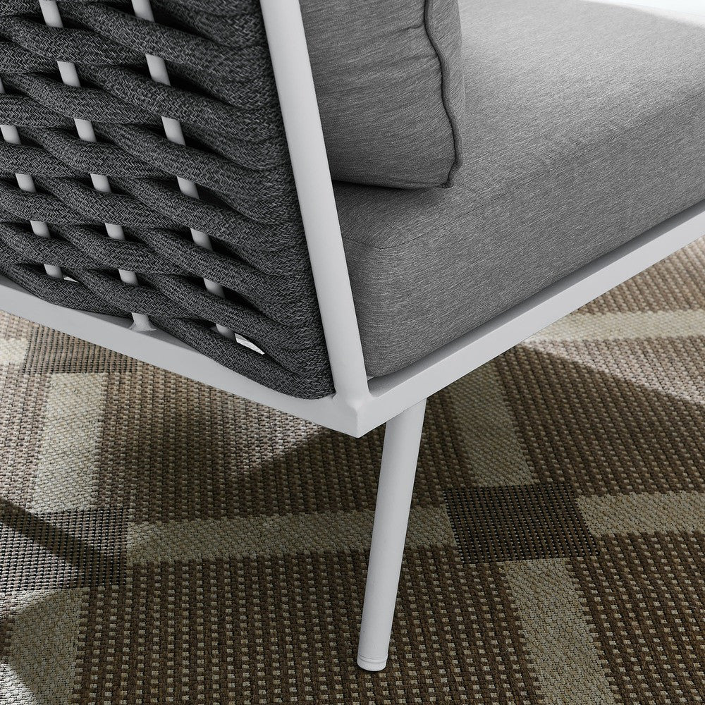 EEI-5567-WHI-GRY Stance Outdoor Patio Aluminum Corner Chair by Modway