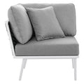 Modway EEI-5567-WHI-GRY Stance Outdoor Patio Aluminum Corner Chair White Gray