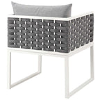 EEI-3053-WHI-GRY Stance Outdoor Patio Aluminum Dining Armchair by Modway
