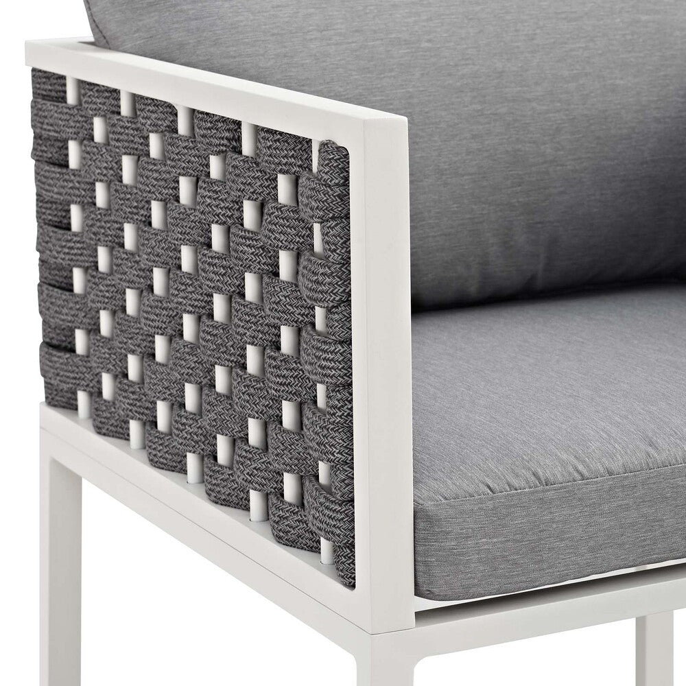 EEI-3053-WHI-GRY Stance Outdoor Patio Aluminum Dining Armchair by Modway