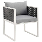 EEI-3053-WHI-GRY Stance Outdoor Patio Aluminum Dining Armchair by Modway