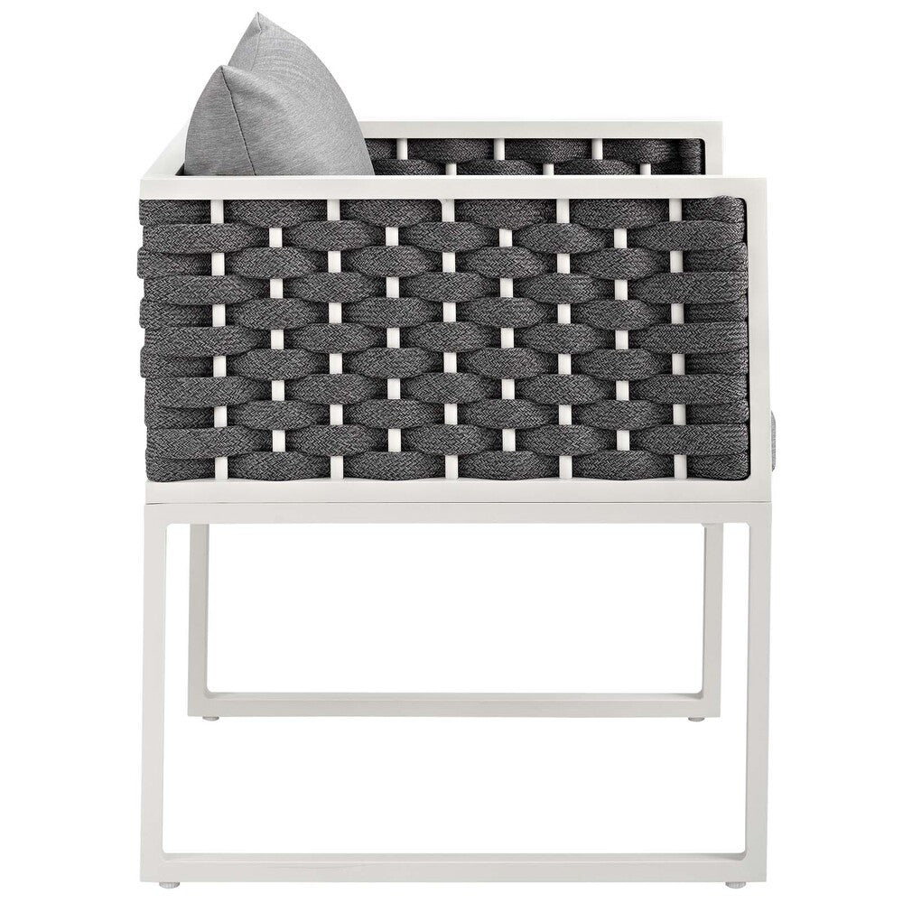 EEI-3183-WHI-GRY-SET Stance Outdoor Patio Aluminum Dining Armchair Set of 2 by Modway