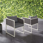 EEI-3183-WHI-GRY-SET Stance Outdoor Patio Aluminum Dining Armchair Set of 2 by Modway