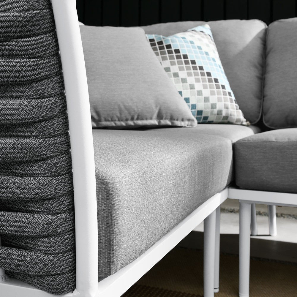 EEI-5753-WHI-GRY Stance Outdoor Patio Aluminum Large Sectional Sofa by Modway