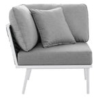 EEI-5753-WHI-GRY Stance Outdoor Patio Aluminum Large Sectional Sofa by Modway