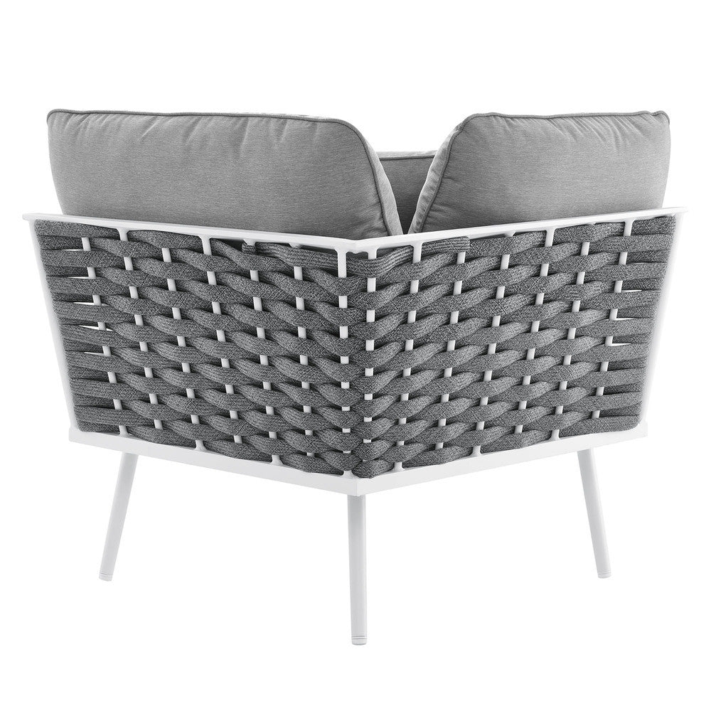 EEI-5753-WHI-GRY Stance Outdoor Patio Aluminum Large Sectional Sofa by Modway