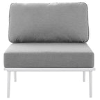 EEI-5753-WHI-GRY Stance Outdoor Patio Aluminum Large Sectional Sofa by Modway