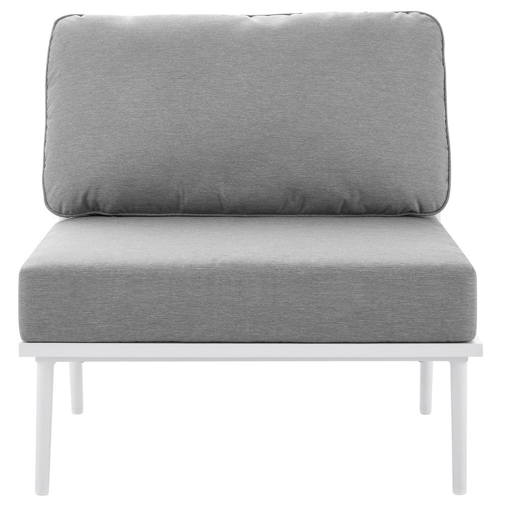 EEI-5753-WHI-GRY Stance Outdoor Patio Aluminum Large Sectional Sofa by Modway