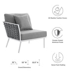 EEI-5565-WHI-GRY Stance Outdoor Patio Aluminum Left-Facing Armchair by Modway