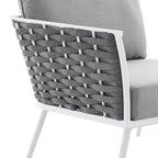 EEI-5565-WHI-GRY Stance Outdoor Patio Aluminum Left-Facing Armchair by Modway