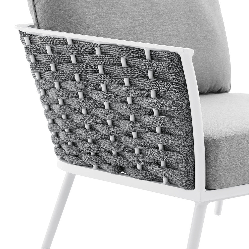 EEI-5565-WHI-GRY Stance Outdoor Patio Aluminum Left-Facing Armchair by Modway