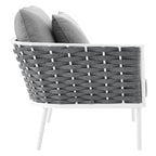 EEI-5565-WHI-GRY Stance Outdoor Patio Aluminum Left-Facing Armchair by Modway