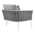 EEI-5565-WHI-GRY Stance Outdoor Patio Aluminum Left-Facing Armchair by Modway