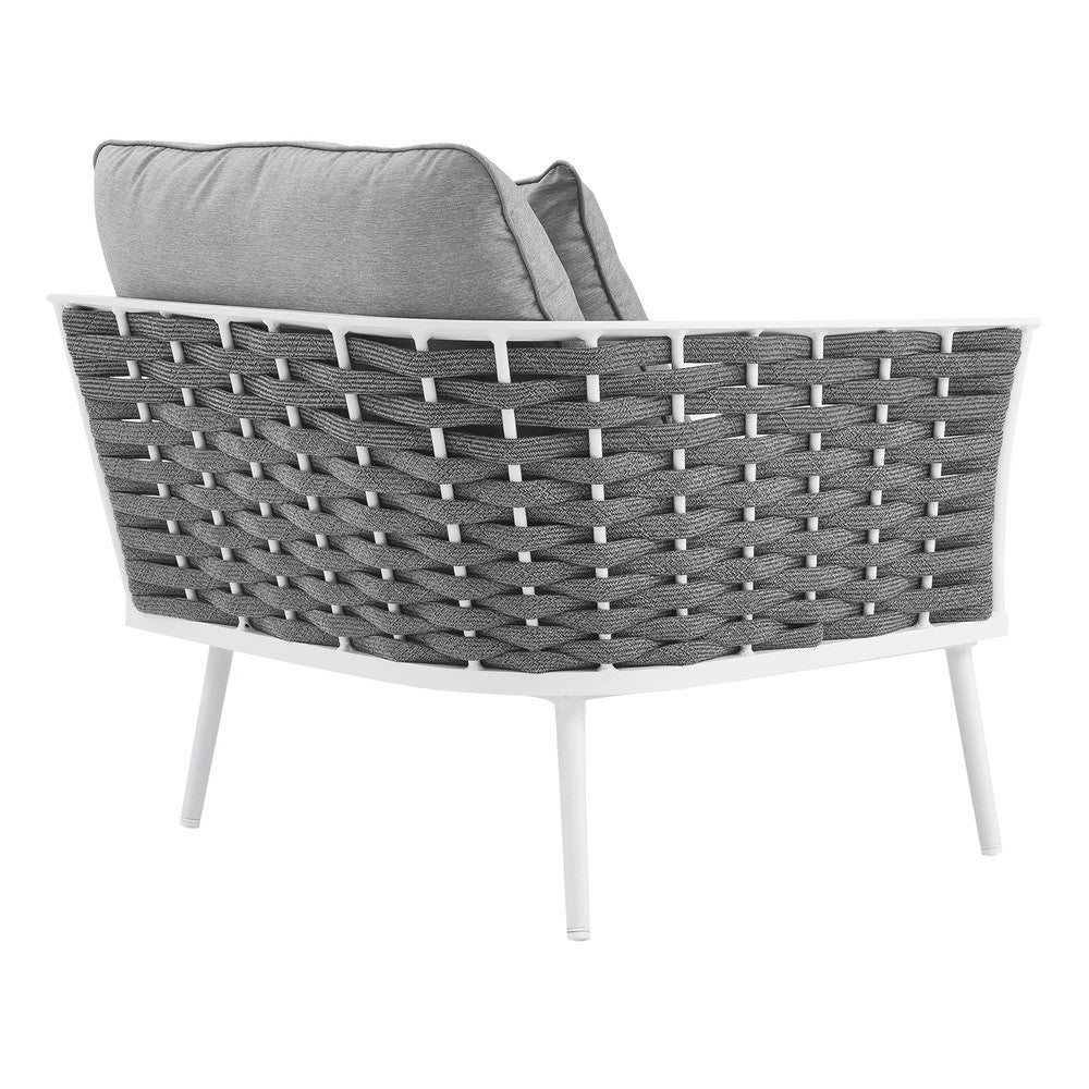 EEI-5565-WHI-GRY Stance Outdoor Patio Aluminum Left-Facing Armchair by Modway