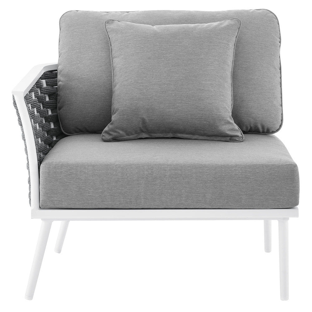 EEI-5565-WHI-GRY Stance Outdoor Patio Aluminum Left-Facing Armchair by Modway
