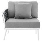 EEI-5565-WHI-GRY Stance Outdoor Patio Aluminum Left-Facing Armchair by Modway
