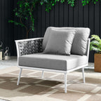EEI-5565-WHI-GRY Stance Outdoor Patio Aluminum Left-Facing Armchair by Modway