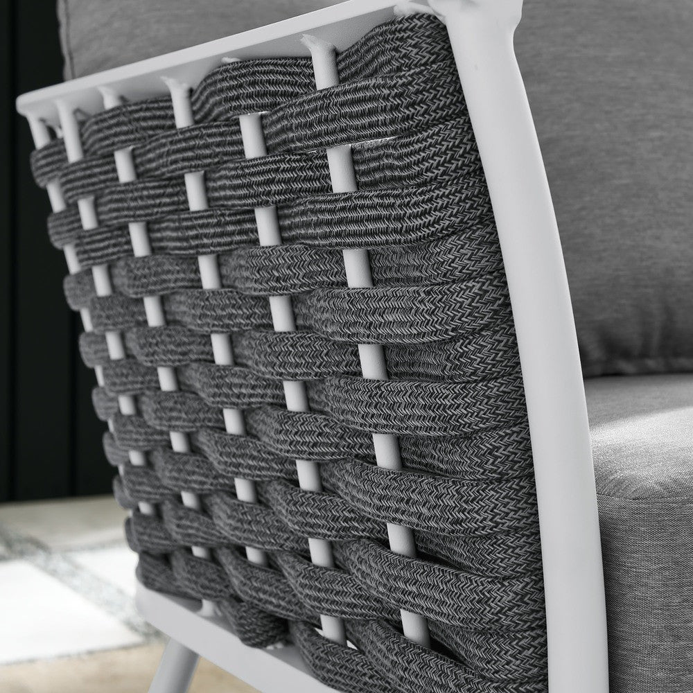 EEI-5565-WHI-GRY Stance Outdoor Patio Aluminum Left-Facing Armchair by Modway