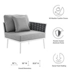 EEI-5566-WHI-GRY Stance Outdoor Patio Aluminum Right-Facing Armchair by Modway