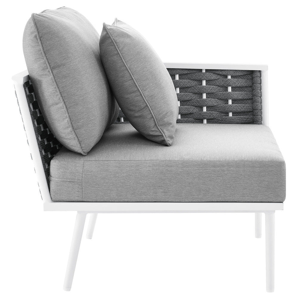 EEI-5566-WHI-GRY Stance Outdoor Patio Aluminum Right-Facing Armchair by Modway
