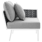 EEI-5566-WHI-GRY Stance Outdoor Patio Aluminum Right-Facing Armchair by Modway