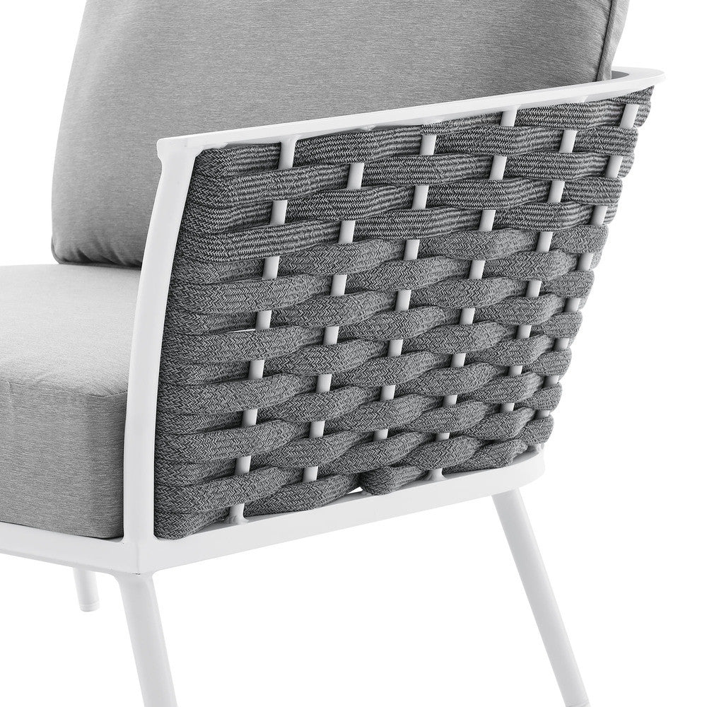 EEI-5566-WHI-GRY Stance Outdoor Patio Aluminum Right-Facing Armchair by Modway