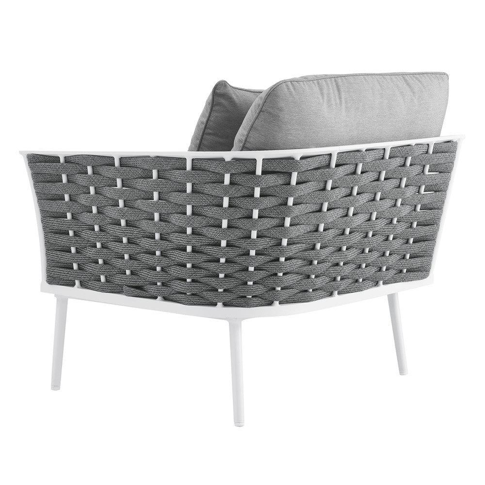 EEI-5566-WHI-GRY Stance Outdoor Patio Aluminum Right-Facing Armchair by Modway