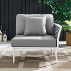 EEI-5566-WHI-GRY Stance Outdoor Patio Aluminum Right-Facing Armchair by Modway