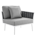 EEI-5566-WHI-GRY Stance Outdoor Patio Aluminum Right-Facing Armchair by Modway