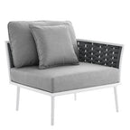 Modway EEI-5566-WHI-GRY Stance Outdoor Patio Aluminum Right-Facing Armchair White Gray