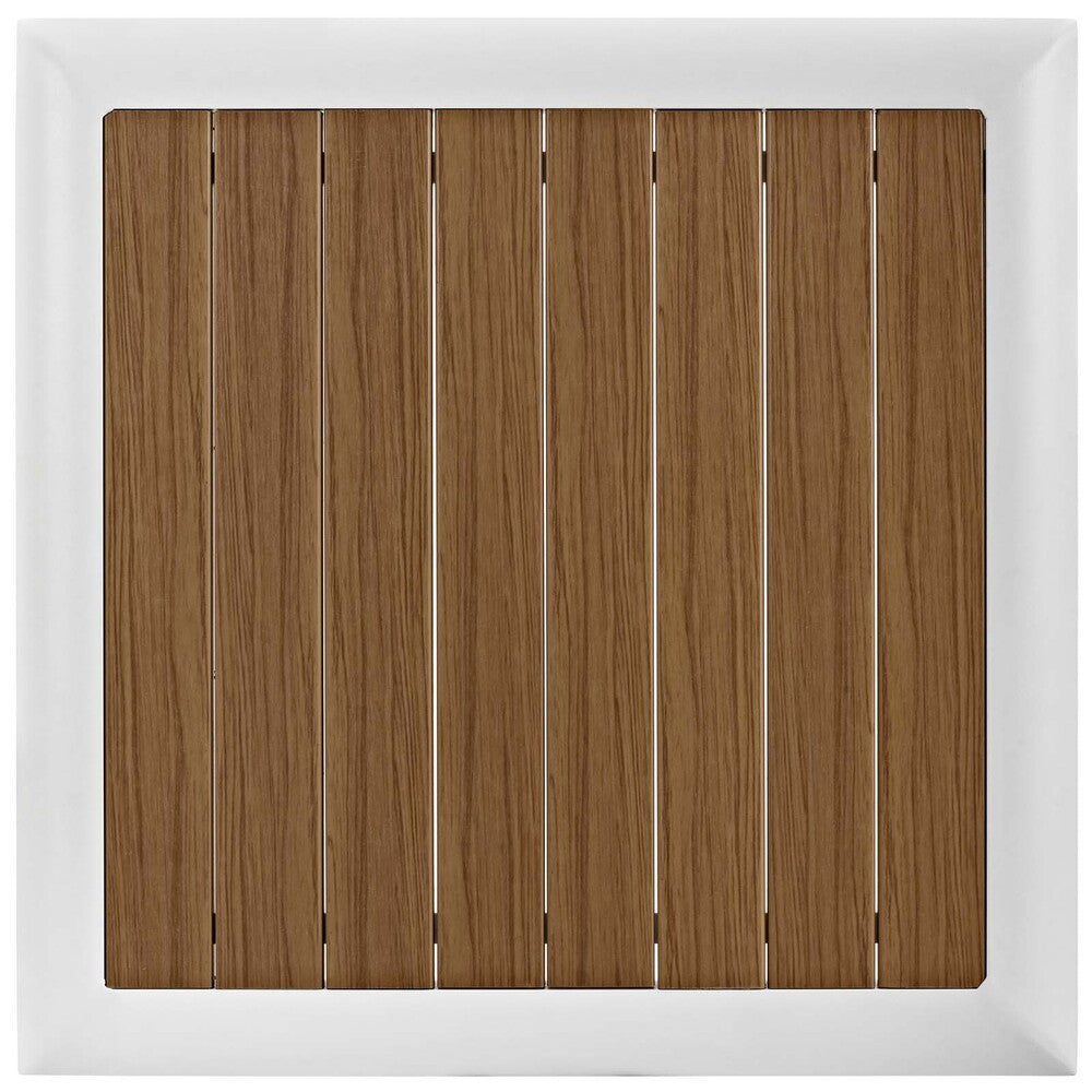 EEI-3022-WHI-NAT Stance Outdoor Patio Aluminum Side Table by Modway