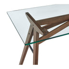 EEI-4580-WAL Steadfast Glass Top Office Desk by Modway