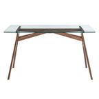 EEI-4580-WAL Steadfast Glass Top Office Desk by Modway