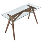 EEI-4580-WAL Steadfast Glass Top Office Desk by Modway