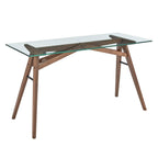 EEI-4580-WAL Steadfast Glass Top Office Desk by Modway