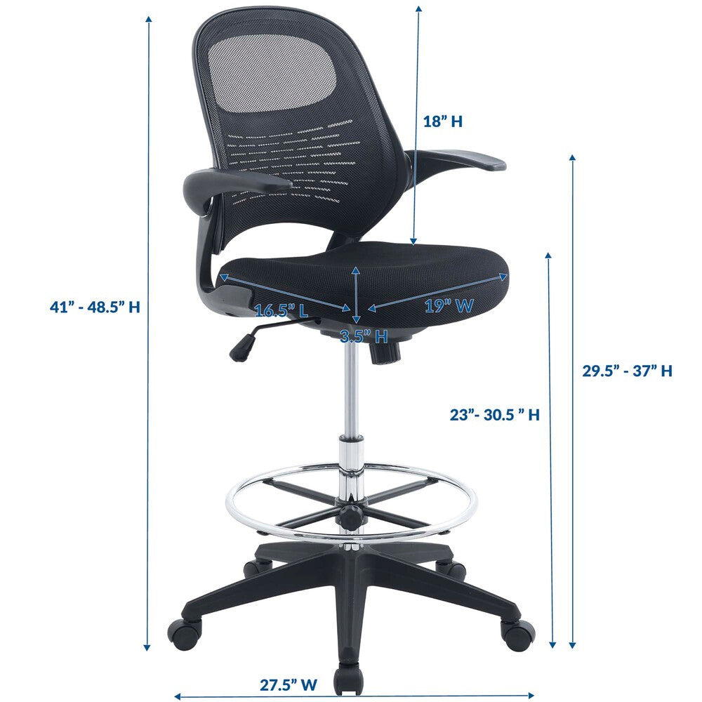 EEI-2290-BLK Stealth Drafting Chair by Modway