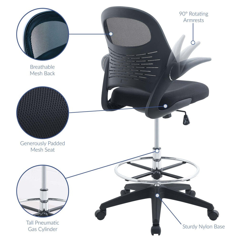 EEI-2290-BLK Stealth Drafting Chair by Modway