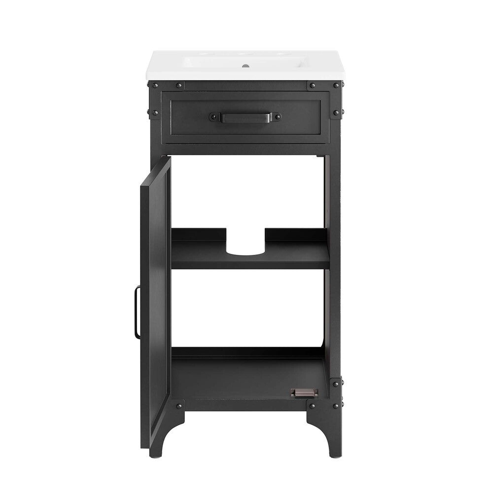 EEI-6411-WHI-BLK Steamforge 18" Bathroom Vanity by Modway
