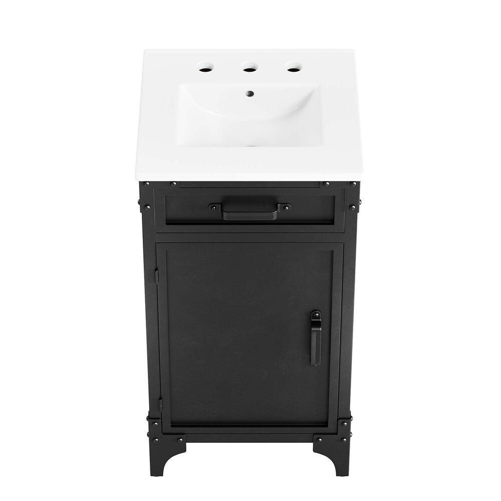 EEI-6411-WHI-BLK Steamforge 18" Bathroom Vanity by Modway